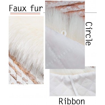 Aukmla Women's Faux Fur Collar Shawl Winter Fur Scarf Wrap Bride Wedding Fur Neckwarmer Shrug Stole with Brooch - BV06Y9CD8