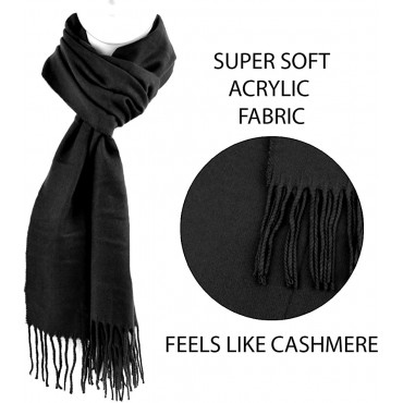 Cold Weather Winter Scarves for Men & Women Cashmere Like Acrylic Long Soft Scarves - BWZBW60SJ