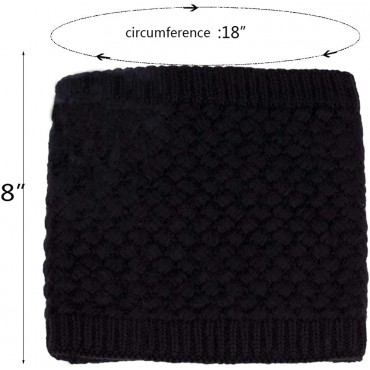 CRUOXIBB Women Winter Neck Warmer Gaiter Double-Layer Soft Fleece Lined Thick Knit Circle Scarf Windproof - B7U9ZY9N9