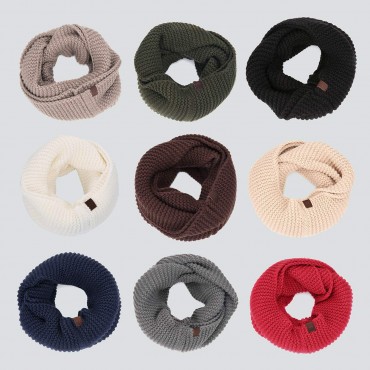 Marino's Women's Cable Knit Infinity Scarves Fashion Winter Circle Scarf Wrap - BPDL1BRTB