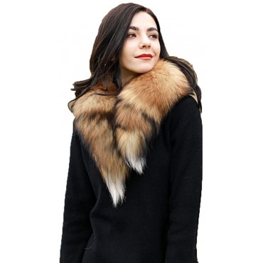 Mingxin real fox tail fur collar scarf womens fashion winter warm shawl stole - BK8B7TPLD