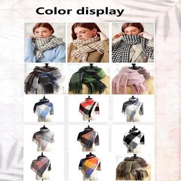 PCIQUTE Women Scarves 70.8 × 27.5inch Fashion Long Shawl Big Grid Winter Soft Large Blanket Scarf for Women - BXJXCFQD0