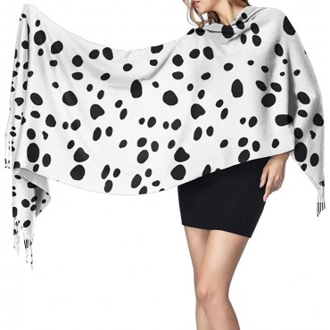 VJTEAM Women's Warm Scarf Dog Dalmatian Print Comfortable Long Shawl Winter Soft Blanket Scarf Dalmation-1007 - B37369EUR