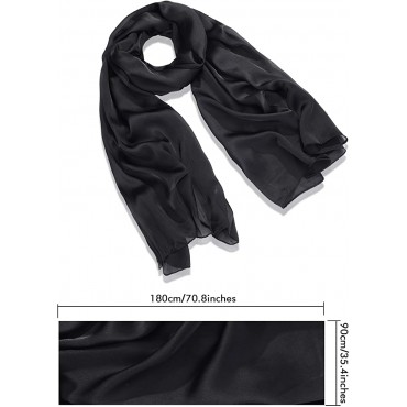 Boao Women Satin Scarves Long Shawl Wrap Light Soft Sheer Scarf for Wedding Party Everyday Accessory - BHSLGP12H