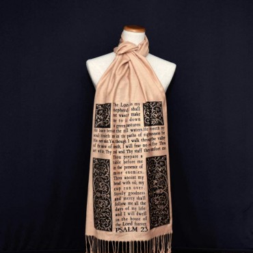 Christian Bible Verse Scarf Psalm 23 and The Beatitudes - BG49KY0MH