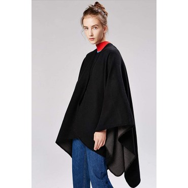 Women's Blanket Shawls Wraps Winter Open Front Poncho Cape Oversized Cardigan Sweater - BYXR2PE3X