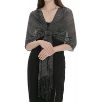 YGR Women’s Sparkling Metallic Shawls and Wraps for Evening Party Dresses - BDLZ90NSQ