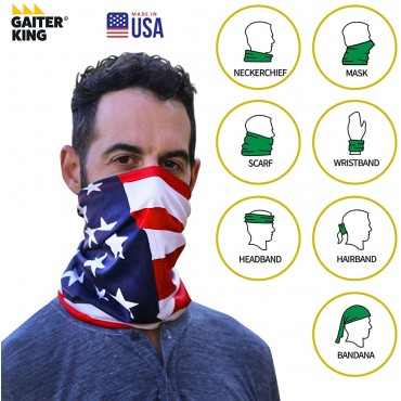 Gaiter King USA Made Neck Gaiter Stylish Cooling Face Mask Made from 100% Breathable Polyester Made in California - BWD7UP1VH