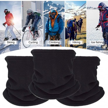 LERTREE 3PCS Winter Neck Warmer Neck Gaiter Fleece Skiing Cycling Windproof Balaclava Scarf For Men Women - B9WF54201