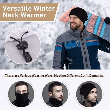 OMDEX 3 Pack Winter Neck Warmer Gaiter with Filter Adjustable Fleece Warm Face Cover Windproof Neck Scarf for Cold Weather Snowboard Skiing Cycling Outdoor Sports for Women & Men & Kids - B9NWHAA3C