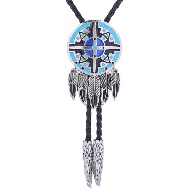Bolo Tie Dreamcatcher Indian Feather Western Cowboy Tie Costume Accessories For Men Women - BE3W0FEZE
