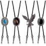 Jstyle 4Pcs Native American Bolo Tie for Men Western Cowboy Leather Nicktie Handmade Halloween Custome Accessories for Men Women - B7VCY3UAO
