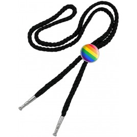 Rainbow Pride Gay Lesbian Contemporary Western Southwest Cowboy Necktie Bow Bolo Tie - B0XTOR3PK