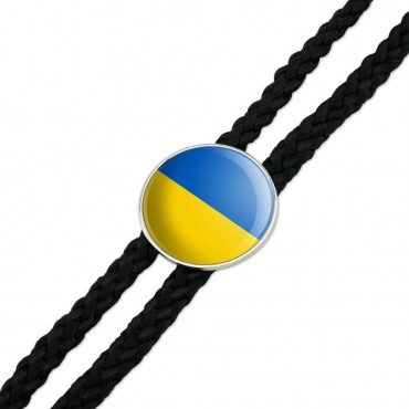 Ukraine Country Flag Western Southwest Cowboy Necktie Bow Bolo Tie - BAM76F9A7