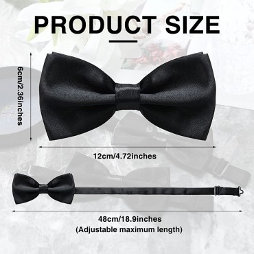 2 Packs Men's Pre Tied Bow Ties Classic Adjustable Formal Clip Neck Bowtie for Parties - BI9NQHX1I