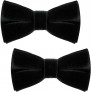 2 Pieces Men's Velvet Bow Tie Pre Tied Black Bow Tie Adjustable Solid Color Formal Tuxedo Bowtie for Men Boys Teens - B9W7IUIPG