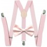 4everStore Unisex's Bow tie & Suspender Sets Blush Wedding Pink - BW4KVHCN8