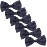 6PCS Men's Bow Tie for Wedding Party Solid Color Adjustable Pre Tied Bowties - BVW7HBUC6