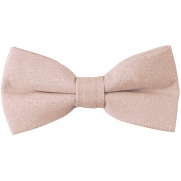 Blush BEIGE Pink Ties Cotton Bow Ties Pocket Square for Adults & Kids Linen Neckties | Wedding Ties for Groomsmen - B2WDXHZBT