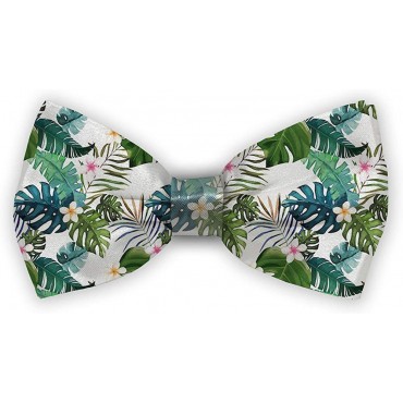 DECS Bow Tie Tuxedo Butterfly Cotton Adjustable Bowtie for Mens Boys and Pets[tropical palm tree] - B9RGC93E6