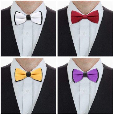 Elegant Pre-tied Bow ties Formal Tuxedo Bowtie Set with Adjustable Neck Band,Gift Idea For Men And Boys5 8 10 20 Pcs - B2ZV3695B