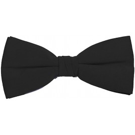 Formal Black Satin Banded Men's Bow Tie - BJ70A7EZ1