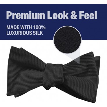 John William Bow Ties for Men 100% Silk Self-Tie Bow Tie for Tuxedo & Wedding - B5RMXQR0X