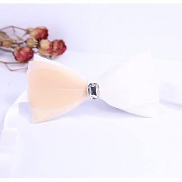 Men's Bow tie Unique Natural Handmade Feathers Wedding Cravat Pre Tied Adjustable Party Creative Bow Tie Necktie - BHAXDBGYY