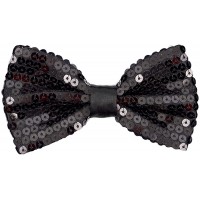 Men's Pre-Tied Shiny Sequin Banded Bow Ties - B2OMEKXMT