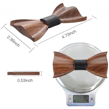 Mr.Van Mens Bow Ties Natural Walnut Wood Handcrafted Wooden Adjustable Bowties for Tuxedo Wedding Party - BY9HN1JGL