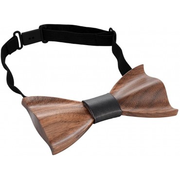 Mr.Van Mens Bow Ties Natural Walnut Wood Handcrafted Wooden Adjustable Bowties for Tuxedo Wedding Party - BY9HN1JGL