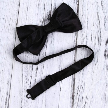 Neck Bowtie Tuxedo for Men Adjustable Solid Satin Pre-tied 12 Pcs Wedding Party - BOZ1QRK48