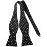 PenSee Mens Self Bow Tie Polka Dots Woven Silk Bow Ties - BDJDS7B6M