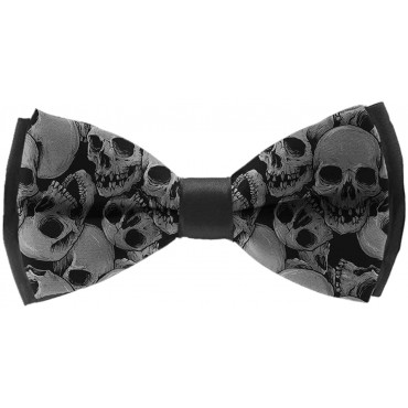 Pre-Tied Fashion Bow Ties A Lot Of Skulls Neck Band Ties Casual And Formal Tuxedo Butterfly Bow Tie For Adults & Children Suit Accessories Party Chrismas - B2NHGG11N