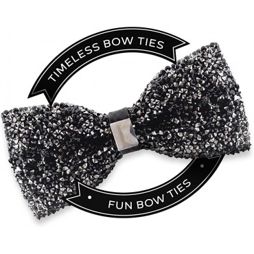Rhinestone Bow Ties for Men Pre Tied Sequin Bowties with Adjustable Length Huge Variety Colors Available - BWQDYDGJZ