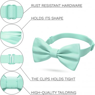 Satin Classic Pre-Tied Bow Tie Formal Solid Tuxedo for Adults & Children by Bow Tie House - BV2ZWX5D7