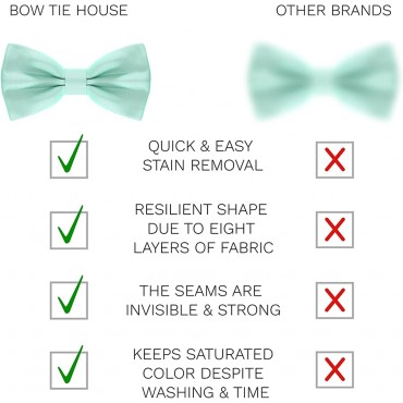 Satin Classic Pre-Tied Bow Tie Formal Solid Tuxedo for Adults & Children by Bow Tie House - BV2ZWX5D7