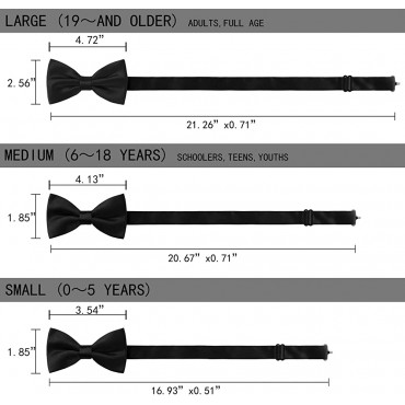 Tripome 2 PCs Men's Classic Pre-tied Bow Ties for Men Kids Boys Adjustable Bowtie for Wedding Party Celebrations - BJJJBTPZ0