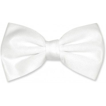 Vesuvio Napoli BOWTIE Solid WHITE Color Men's Bow Tie for Tuxedo or Suit - B42Z8KOBF