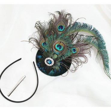 BABEYOND 1920s Flapper Fascinator Feather Pillbox Hat Fascinator for Tea Party - BE210EWQD