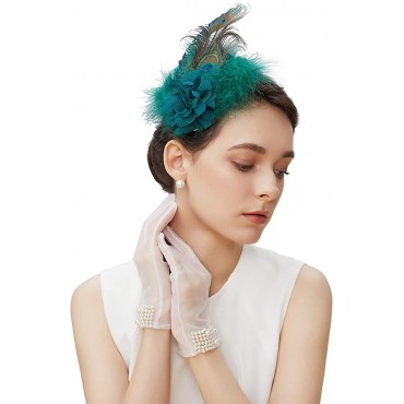 BABEYOND Fascinator Hat for Women Tea Party Kentucky Derby Fascinator Peacock Feather Fascinator - BETI34P8W
