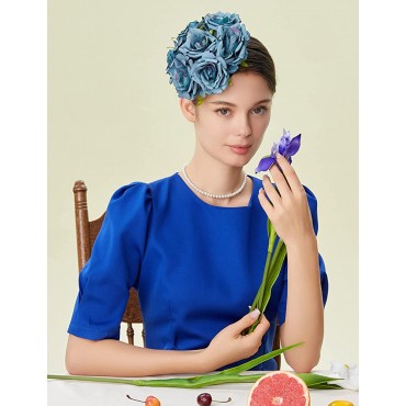 BABEYOND Floral Fascinators for Women Feather Fascinators Headband for Cocktail Tea Party - BDRJJN3F5