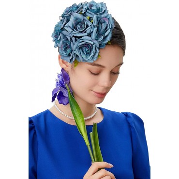BABEYOND Floral Fascinators for Women Feather Fascinators Headband for Cocktail Tea Party - BDRJJN3F5