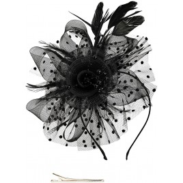 BCDlily Flower Feather Fascinators Hat Women Tea Party Kentucky Derby Wedding Cocktail Clip Headpiece - B8SDK59FX
