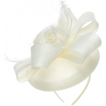 FAIRY COUPLE Fascinators Hats for Womens Girls 50s Headwear Flower Cocktail Wedding Tea Party Church Derby Hat - BRC5YFRCB