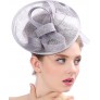 Feather Fascinator Hat Kentucky Derby Women Pillbox Hat for Wedding Cocktail Tea Party - BNDJRNSMI