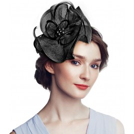 Flower Fascinator Headband Tea Party Wedding Cocktail Derby Hats for Women - BKFRJKYCR