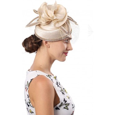 FORBUSITE Fascinators Hat for Women Church Tea Party Headband Kentucky Derby Wedding Cocktail Hat - BVTEIJ51A