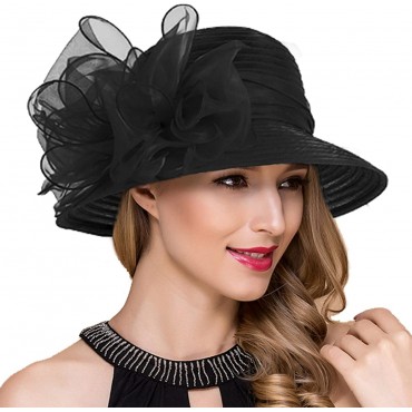 Lady Church Derby Dress Cloche Hat Fascinator Floral Tea Party Wedding Bucket Hat S051 - B1BSJ1V29