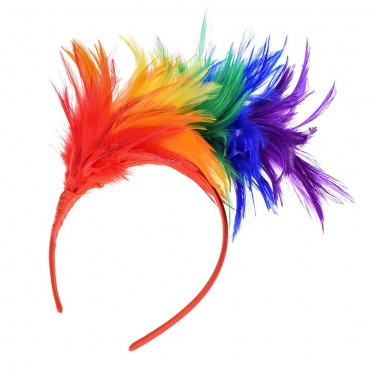 Merroyal 1920s Fascinator Feathers Headband for Women Party Favors Rainbow - BC36P0RPY